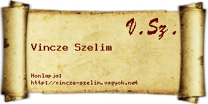 Vincze Szelim névjegykártya